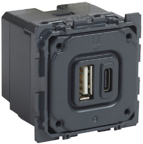 Розетка USB тип A+C без накладки без рамки Legrand Celiane 2-м. картинка